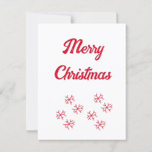 Carte Postale Joyeux Noël rouge flocons de neige vacances élégan