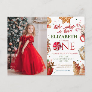 Carte Postale Joyeux Noël Santa Renne quel 1er Anniversaire amus