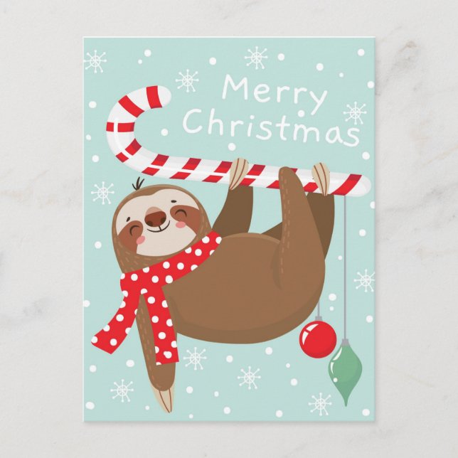 Carte Postale Joyeux Noël Sloth (Devant)