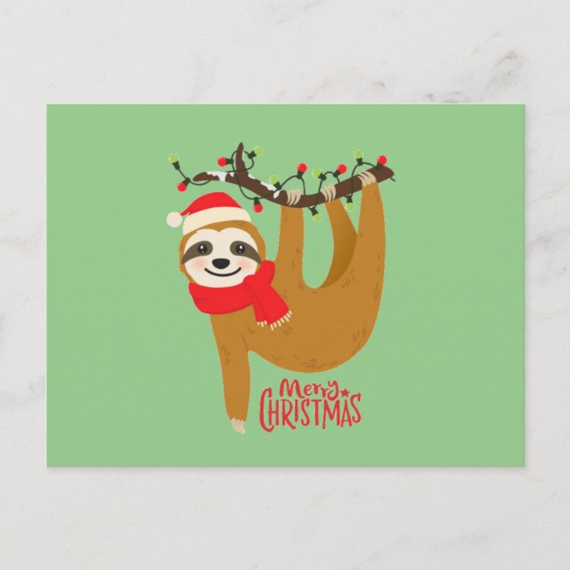 Carte Postale Joyeux Noël Sloth (Devant)