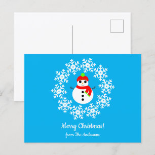 Carte postale Joyeux Noël Snowman