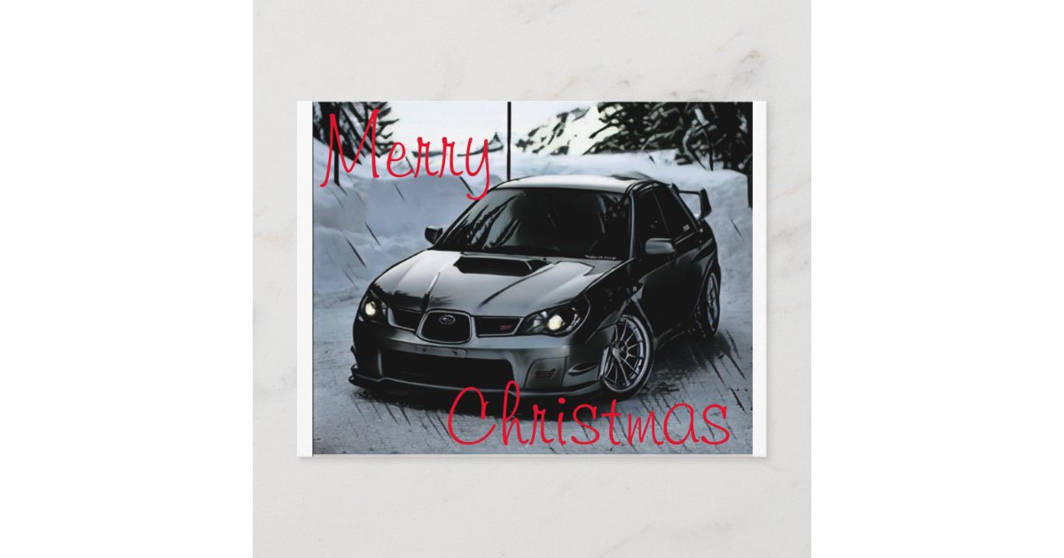 Carte Postale Joyeux Noël Subaru Impreza WRX Sti Zazzle.fr