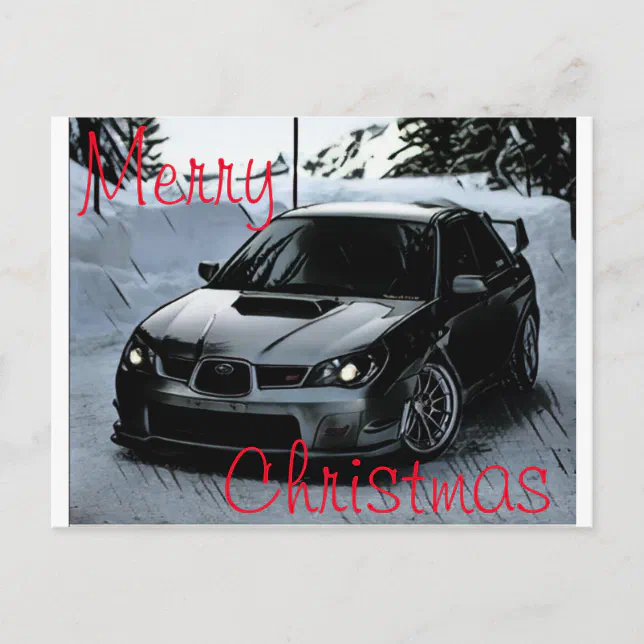 Carte Postale Joyeux Noël Subaru Impreza WRX Sti Zazzle.fr