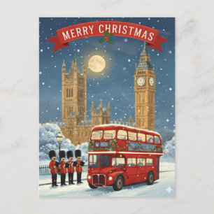 Carte Postale Joyeux Noël Thème Londres