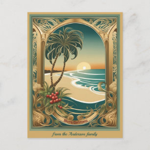 Carte Postale Joyeux Noël tropical depuis la plage