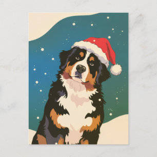 Carte Postale Joyeux Noël Un chien de berger allemand en Père No