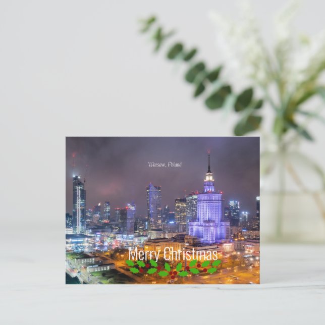 Carte Postale Joyeux Noël - Varsovie, Pologne (Debout devant)