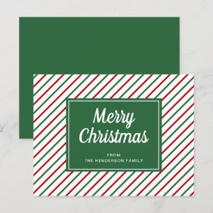 Carte Postale Joyeux Noël Vert Blancs