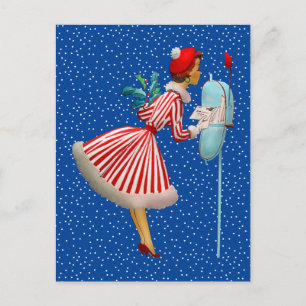 Carte Postale JOYEUX NOËL Vintage Recherche de Courrier