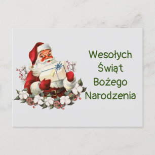 Carte Postale Joyeux Noël Wesołych Świąt Bożego Narodzenia Merry