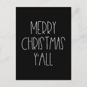 Carte Postale Joyeux Noël y'all drôle vacances