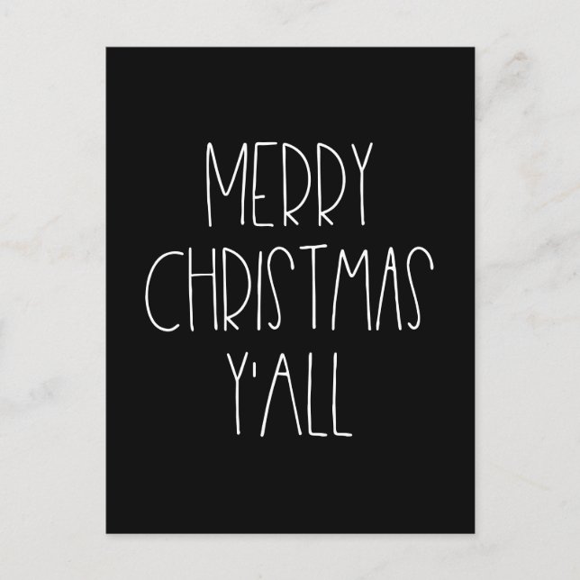 Carte Postale Joyeux Noël y'all drôle vacances (Devant)