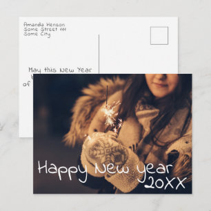 Carte Postale Joyeux Nouvel An 2023 Script Photo complète