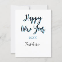 Joyeux nouvel an bleu noir audacieux simple année