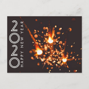 Carte Postale Joyeux Nouvel An Moderne 2020 Firework Sparkler