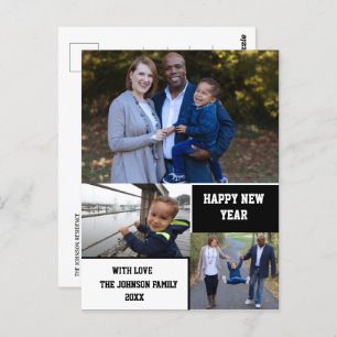 Carte Postale Joyeux nouvel an moderne 3 photo Collage