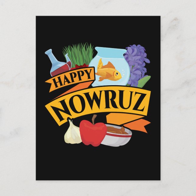 Carte Postale Joyeux Nowruz Nouvel An persan (Devant)
