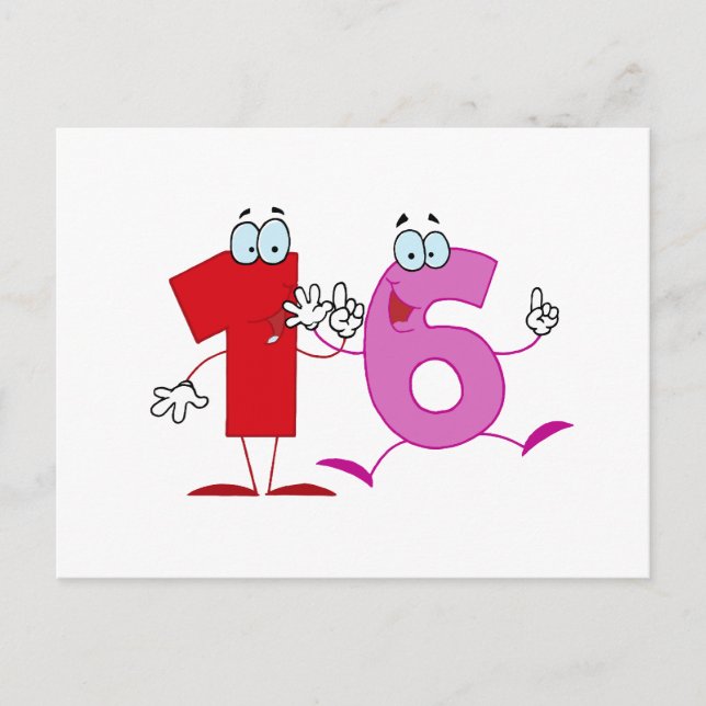 Carte Postale Joyeux numéro 16 (Devant)