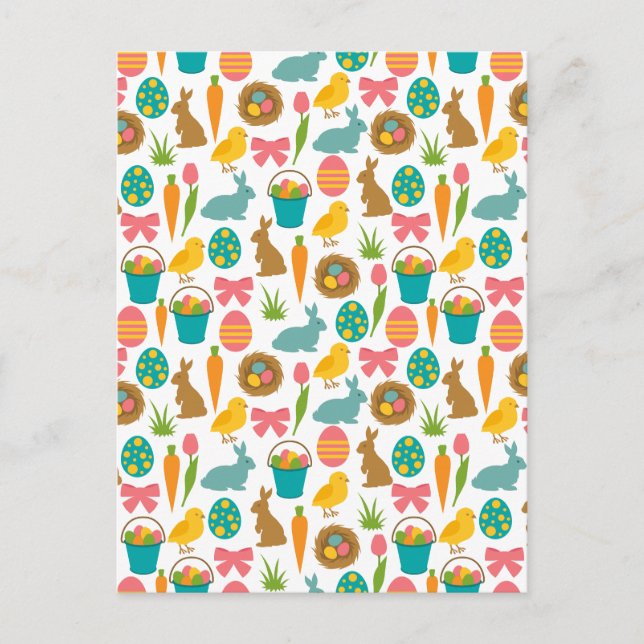 Carte Postale Joyeux oeufs de Pâques Poussins lapin Patten (Devant)