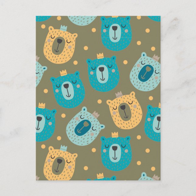 Carte Postale Joyeux Ours Kings (Devant)