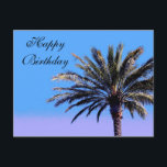 Carte Postale Joyeux palmier d'anniversaire<br><div class="desc">Bonne carte postale pour l'anniversaire tropical Palm Tree. Customisez et personnalisez le texte sur ce produit pour toute occasion. Les cartes postales sont parfaites pour les envois en masse ou lorsque vous avez besoin de poster un grand nombre d'invitations de faire-part ou de parties. Remises disponibles lors de l'achat en...</div>