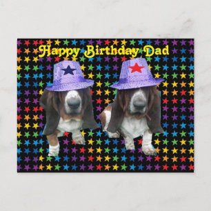 Carte postale Joyeux papa anniversaire Basset