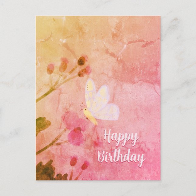 Carte Postale Joyeux papillon d'anniversaire (Devant)