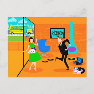 Carte postale Joyeux Parents Rétro