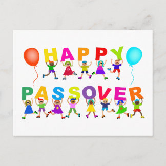 Carte Postale Joyeux Passover mignon Cartoon Diverse Kids Texte