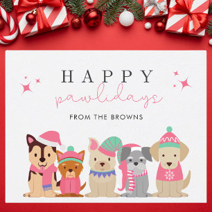 Carte Postale Joyeux Pawlidays Mignonne Chien Noël