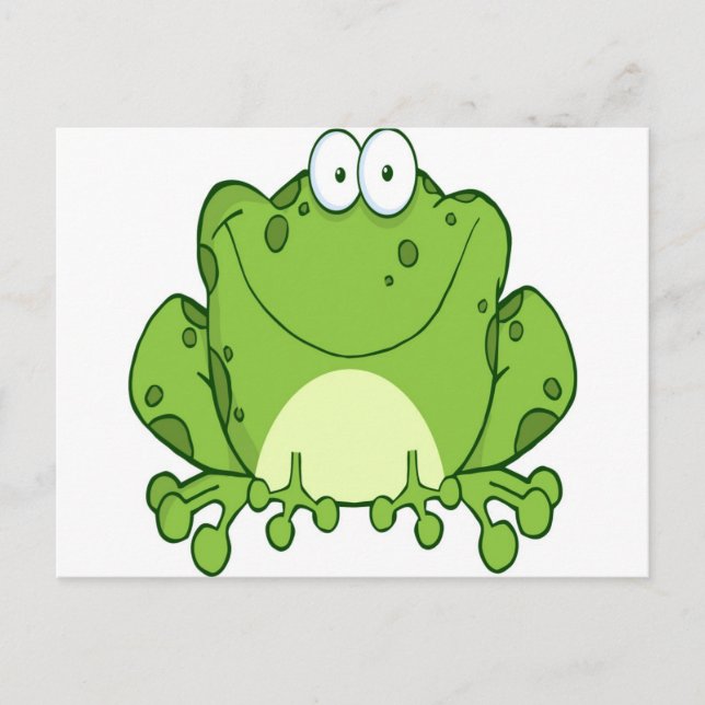 Carte Postale Joyeux personnage de dessin de grenouille (Devant)