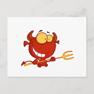 Carte Postale Joyeux petit diable avec fourche