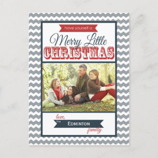 Carte postale Joyeux petit Noël Chevron Holiday
