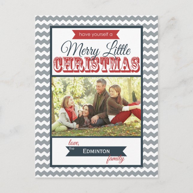 Carte postale Joyeux petit Noël Chevron Holiday (Devant)