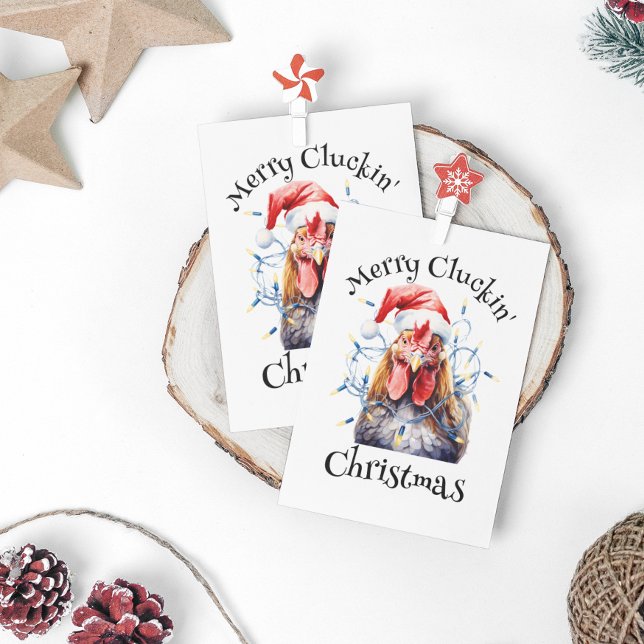 Carte Postale Joyeux poulet de Noël de Cluckin (Créateur téléchargé)