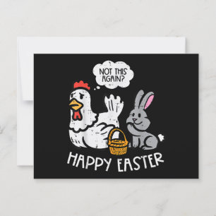 Carte Postale Joyeux Poulets Lapin De Pâques Pas Encore Plus Drô