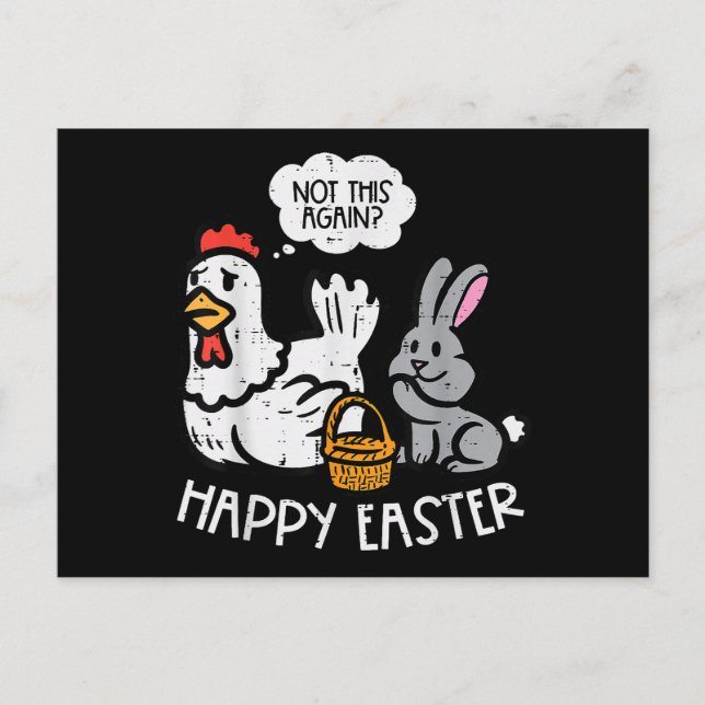 Carte Postale Joyeux Poulets Lapin De Pâques Pas Encore Plus Drô (Devant)