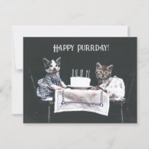 Joyeux Purrday Chats Mignons Anniversaire Vintage