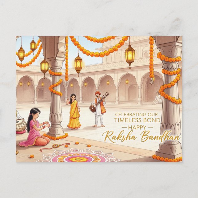 Carte Postale Joyeux Rakhi, Raksha Bandhan (Devant)