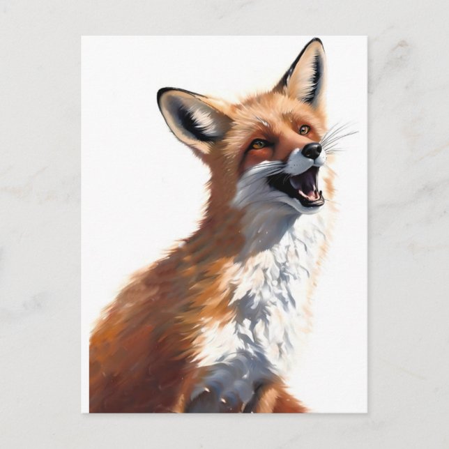 Carte Postale Joyeux Red Fox OWN ART Vixen Wild Nature Blank (Devant)