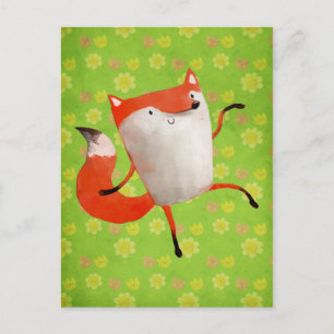 Carte Postale Joyeux Renard dansant