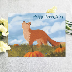 Carte Postale Joyeux Renard de Thanksgiving 