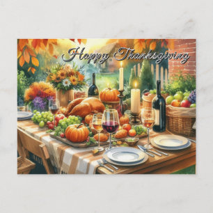 Carte Postale Joyeux repas de fête de Thanksgiving