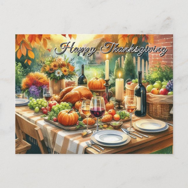 Carte Postale Joyeux repas de fête de Thanksgiving  (Devant)