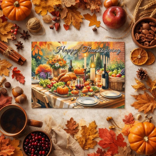 Carte Postale Joyeux repas de Thanksgiving  (Créateur téléchargé)