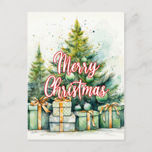 Carte Postale Joyeux sapin de Noël Joyeuses fêtes