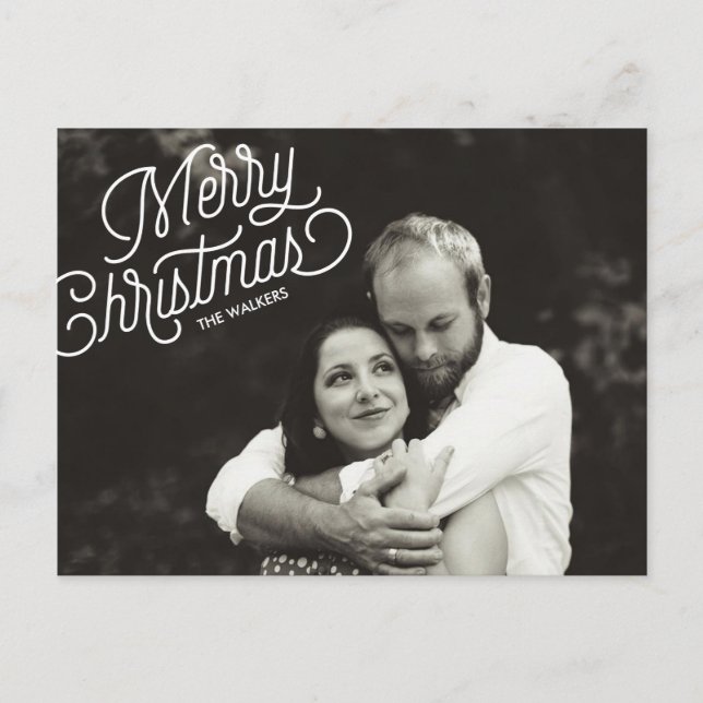 Carte postale Joyeux Script de Noël (Devant)