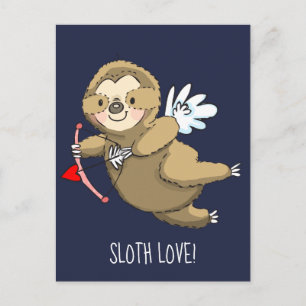 Carte Postale Joyeux Sloth Love Valentine Cupid