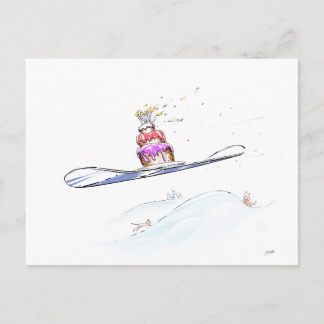Carte Postale Joyeux Snowboard anniversaire (Devant)