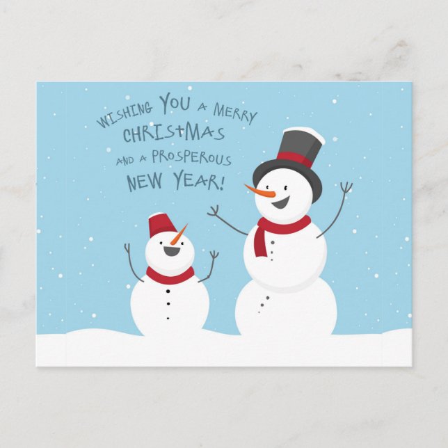 Carte Postale Joyeux Snowmen de Noël (Devant)